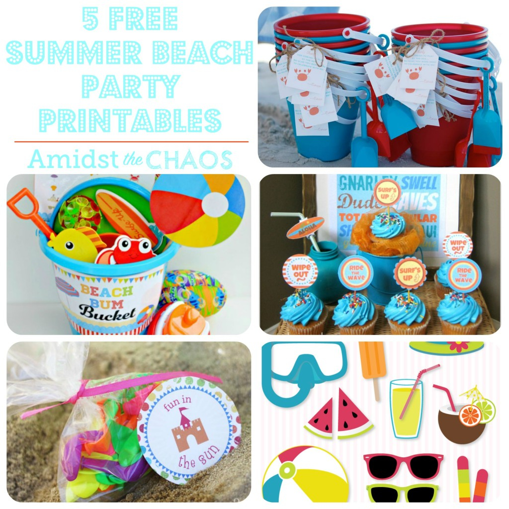 Free Beach Party Printables Amidst The Chaos