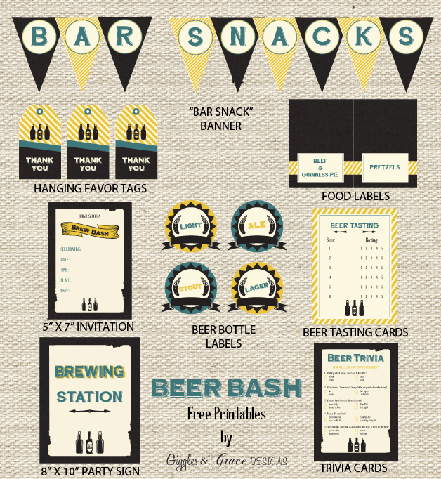 FREE Beer Tasting Party Printables From Giggles Grace Designs Catch