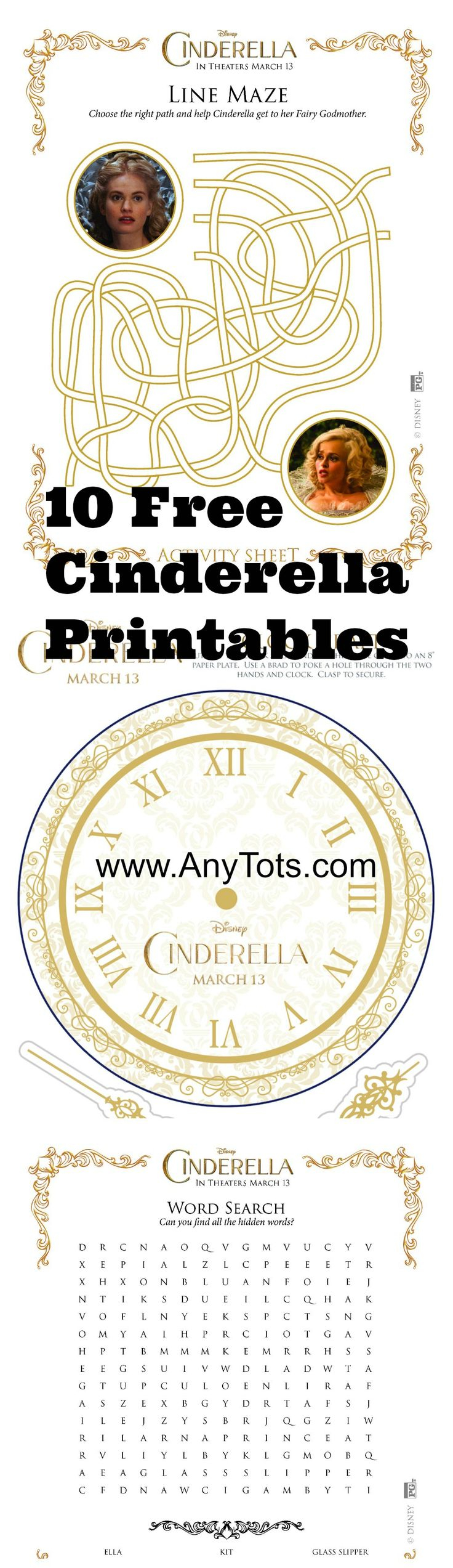 Free Cinderella Party Printables 12 Free Cinderella Activity Sheets