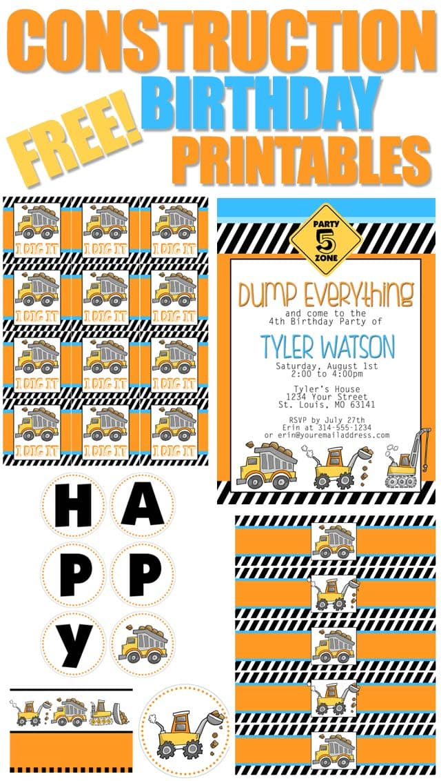 Free Construction Party Printables