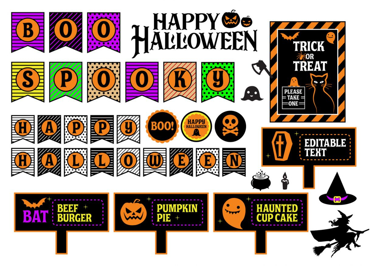 Free Easy To Print Cut Halloween Party Decorations 2019 Printable