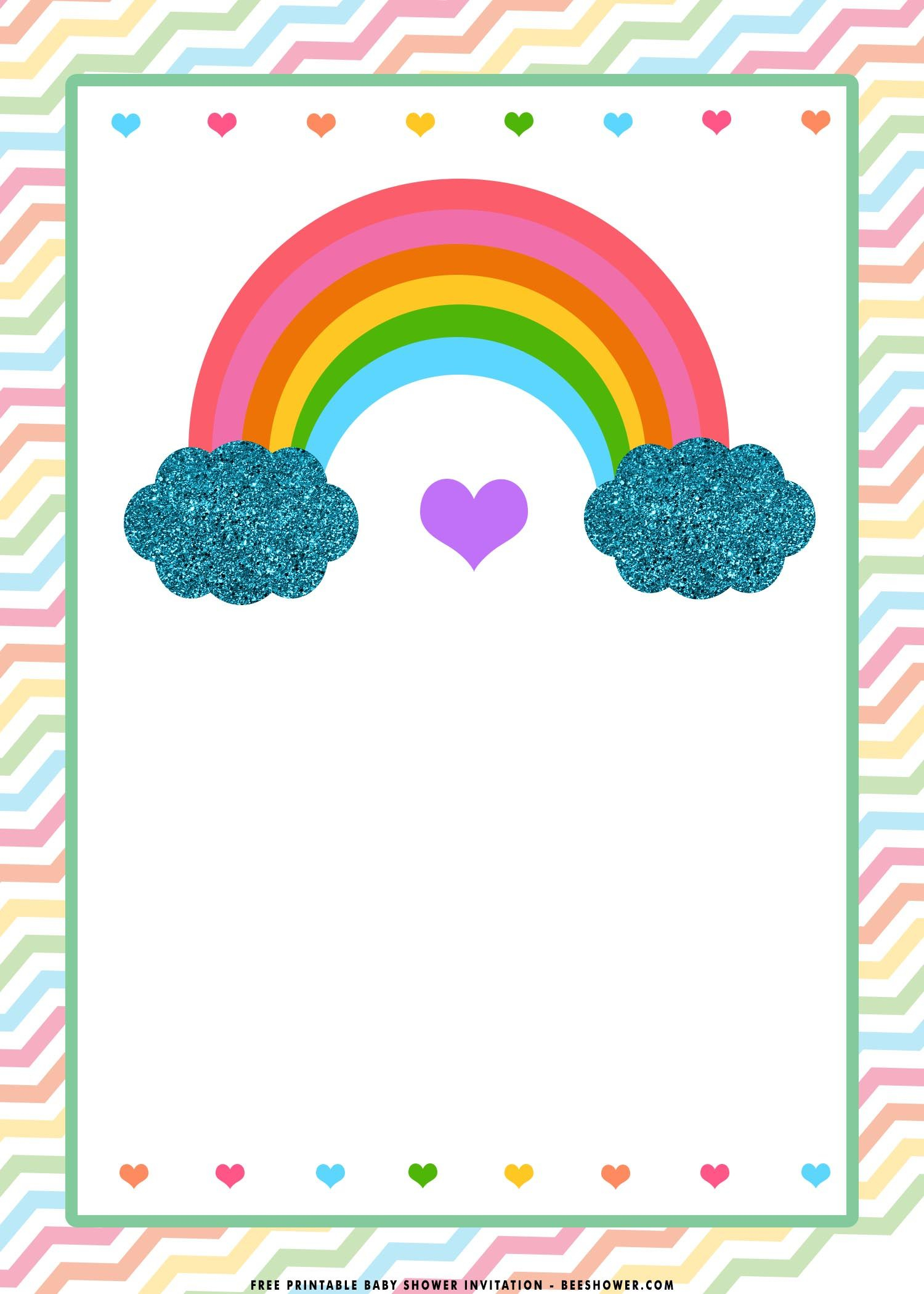 Free Editable Rainbow Party Invitations 2022 