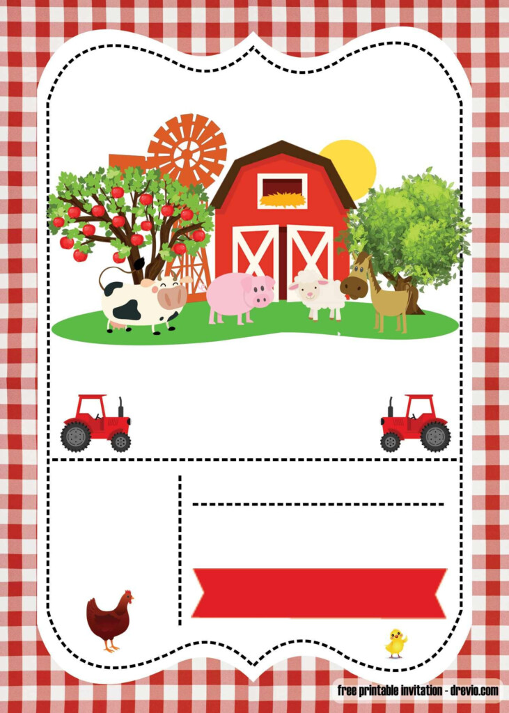 FREE Farm Party Invitation Template Printable Convite Fazendinha 