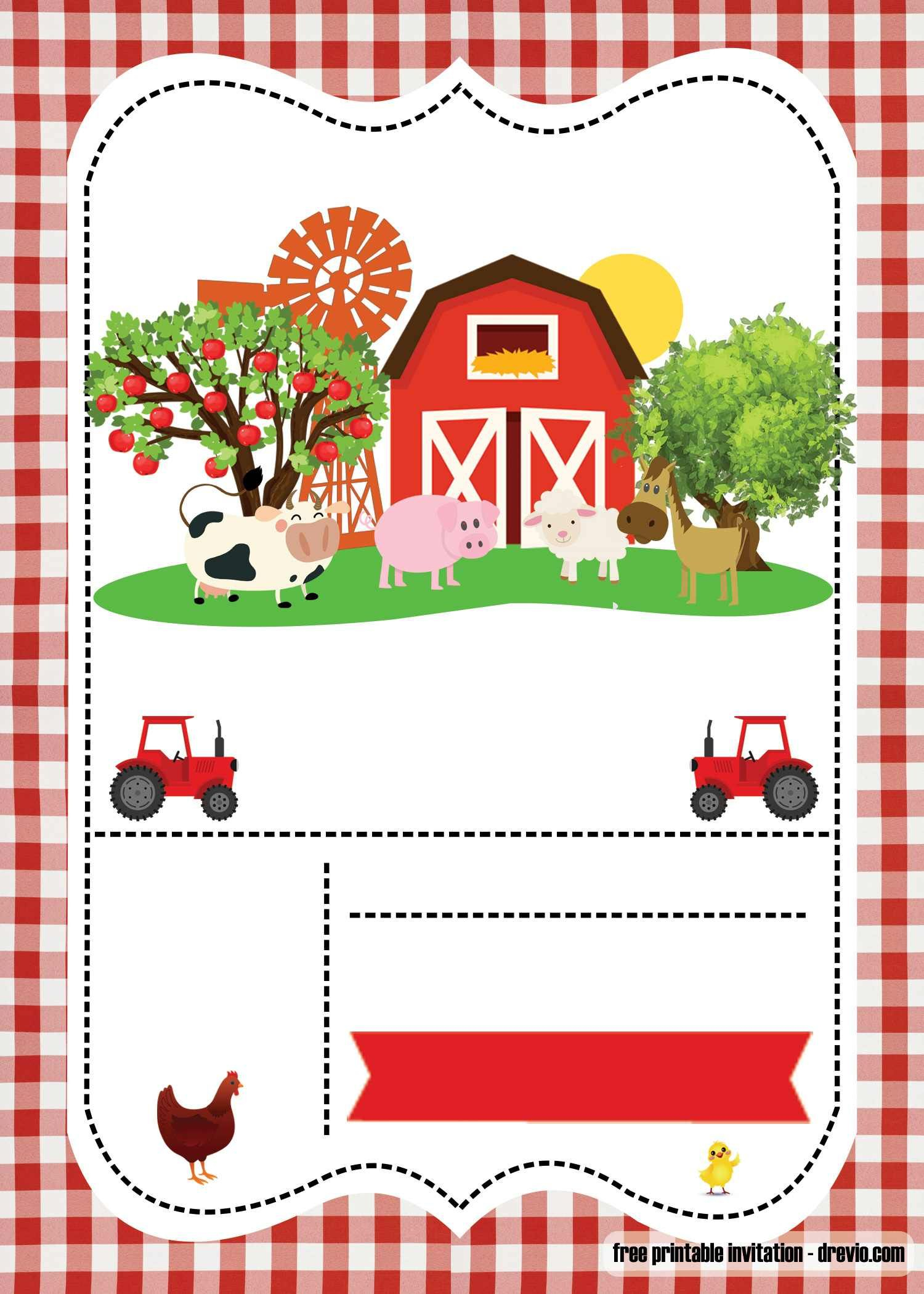 FREE Farm Party Invitation Template Printable Convite Fazendinha