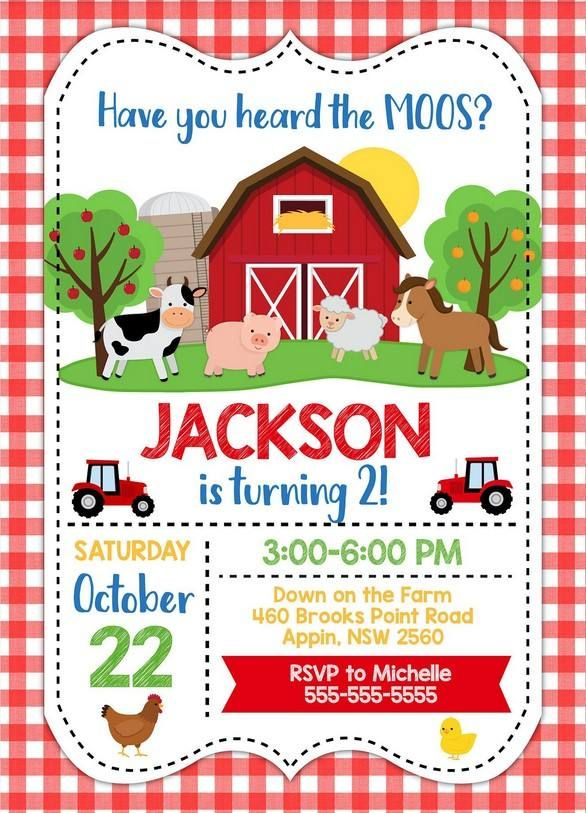 FREE Farm Party Invitation Template Printable Farm Animals Birthday 