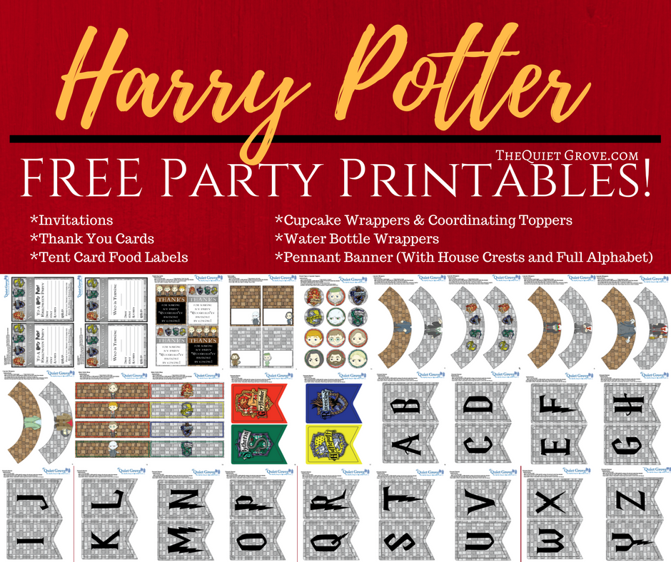 FREE Harry Potter Party Printables The Quiet Grove