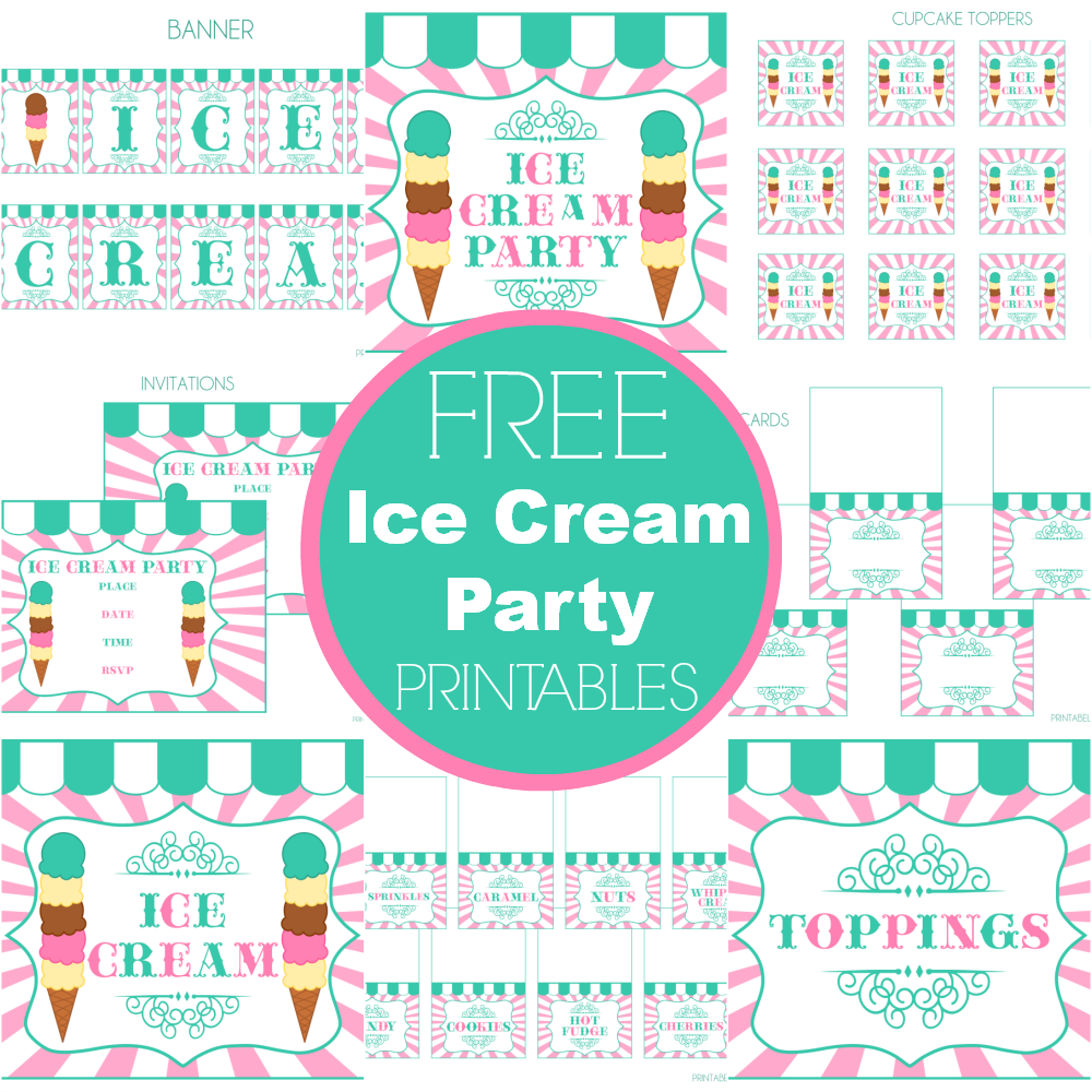 FREE Ice Cream Party Printables From Printabelle Perfect For Summer 