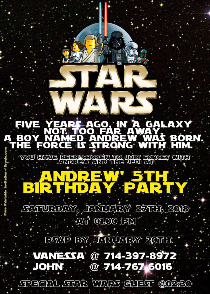 FREE LEGO Star Wars Birthday Invitation PSD Download Star Wars 