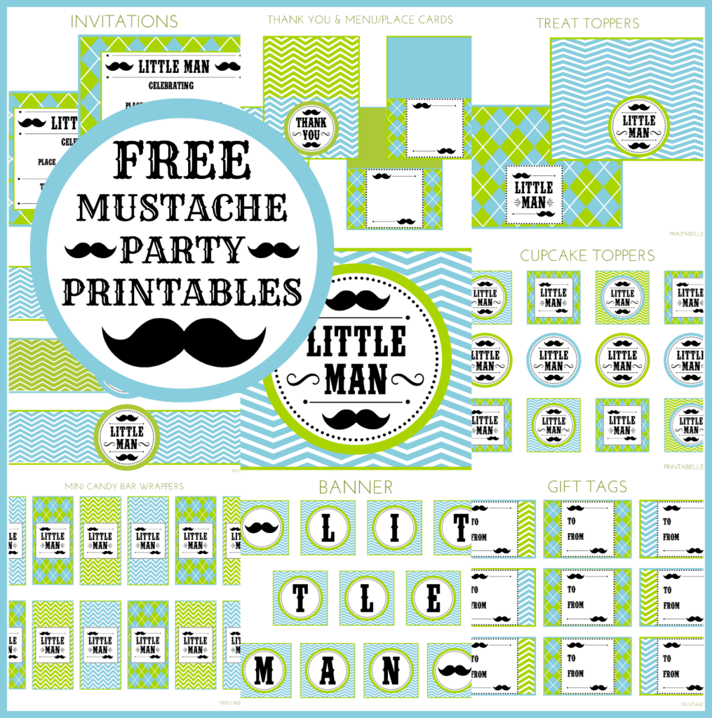 FREE Little Man Mustache Bash Party Printables From Printabelle Catch 