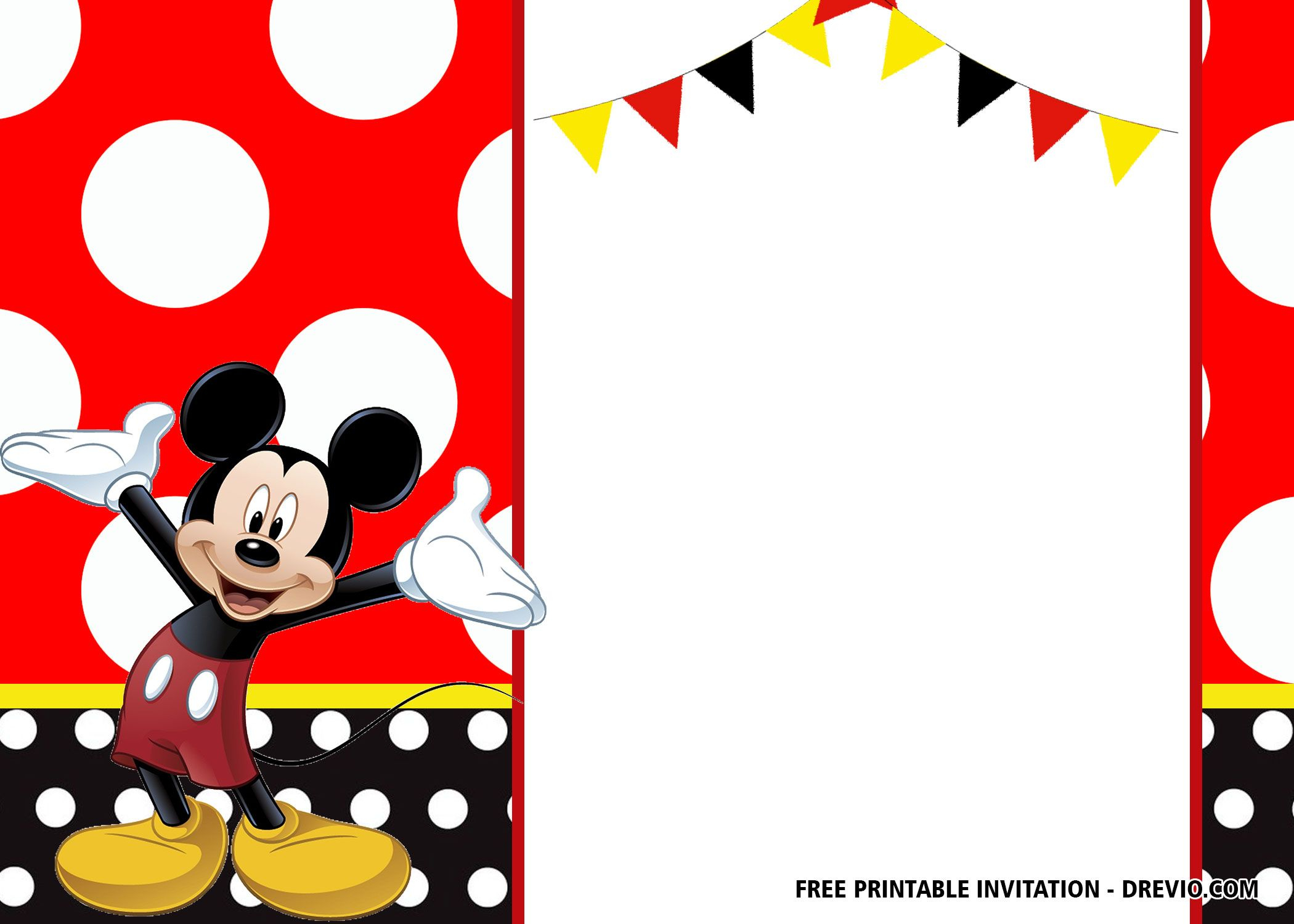 FREE Mickey Mouse Birthday Invitation Templates Latest Mickey Mouse 