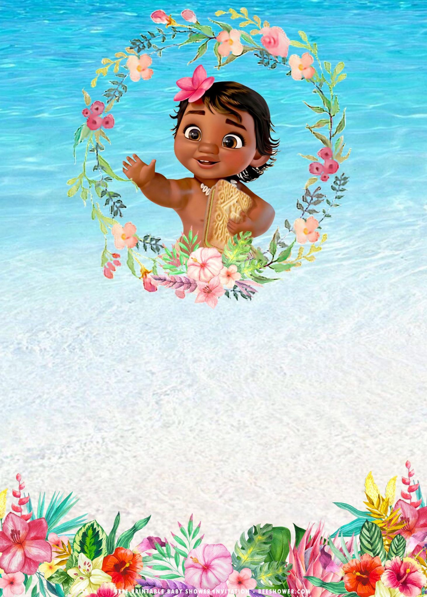  FREE Printable Baby Moana Baby Shower Invitation Template Moana 