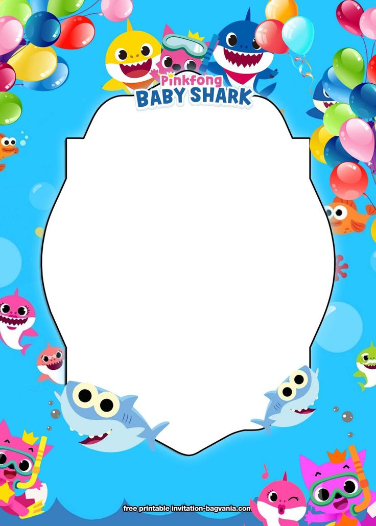 FREE Printable Baby Shark Birthday Invitation Templates FREE 