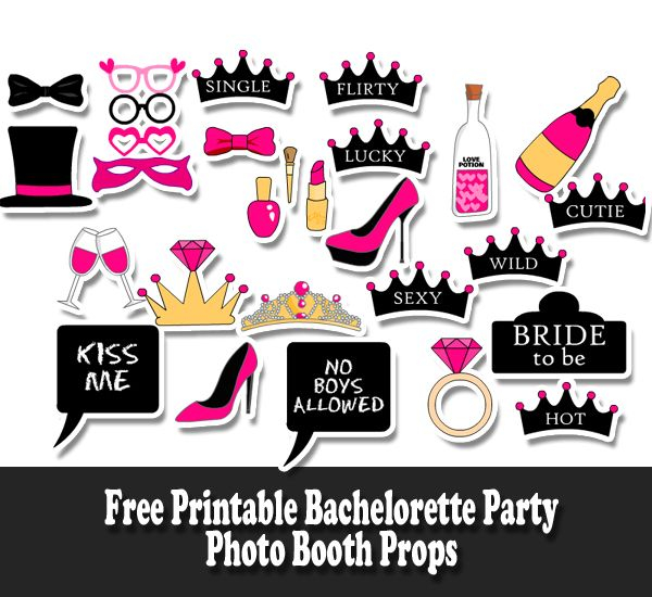 Free Printable Bachelorette Party Photo Booth Props Bachelorette