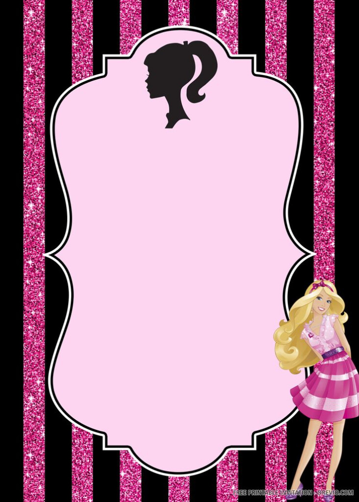  FREE PRINTABLE Barbie Birthday Invitation Template DREVIO In 2020 