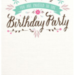 Free Printable Birthday Invitation Flat Floral Greeti Birthday