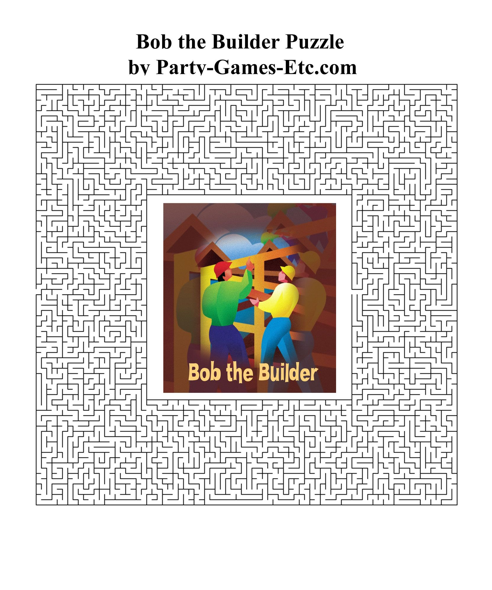 Free Printable Bob The Builder Party Game And Pen And Paper Activity 