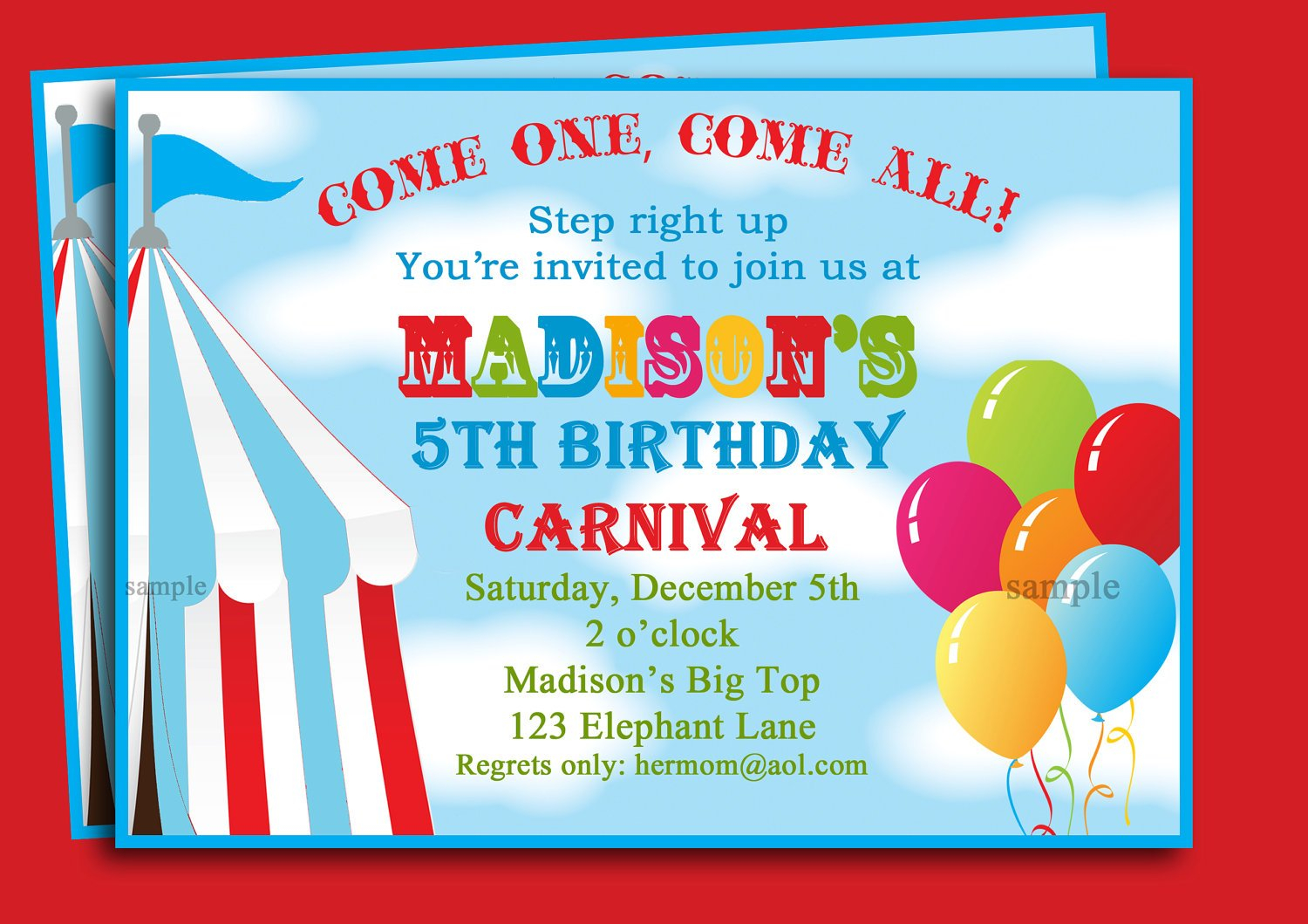 Free Printable Carnival Birthday Party Invitations Download Hundreds 