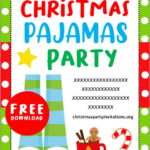 Free Printable Christmas Pajama Party Invitations Templates