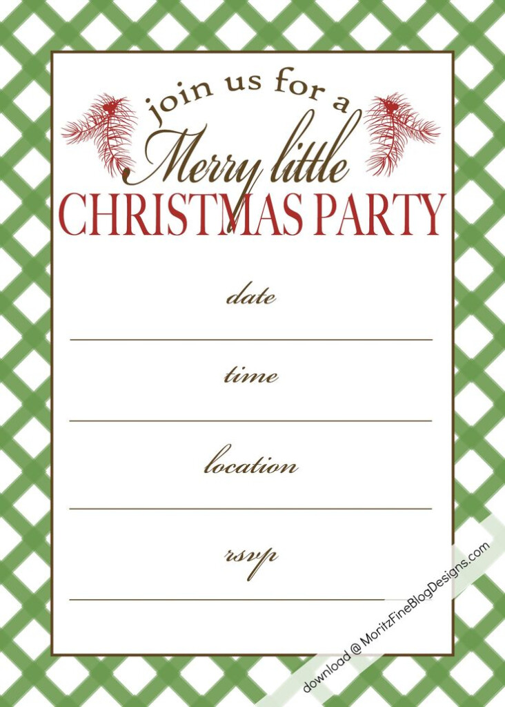 Free Printable Christmas Party Invitation Moritz Fine Designs 