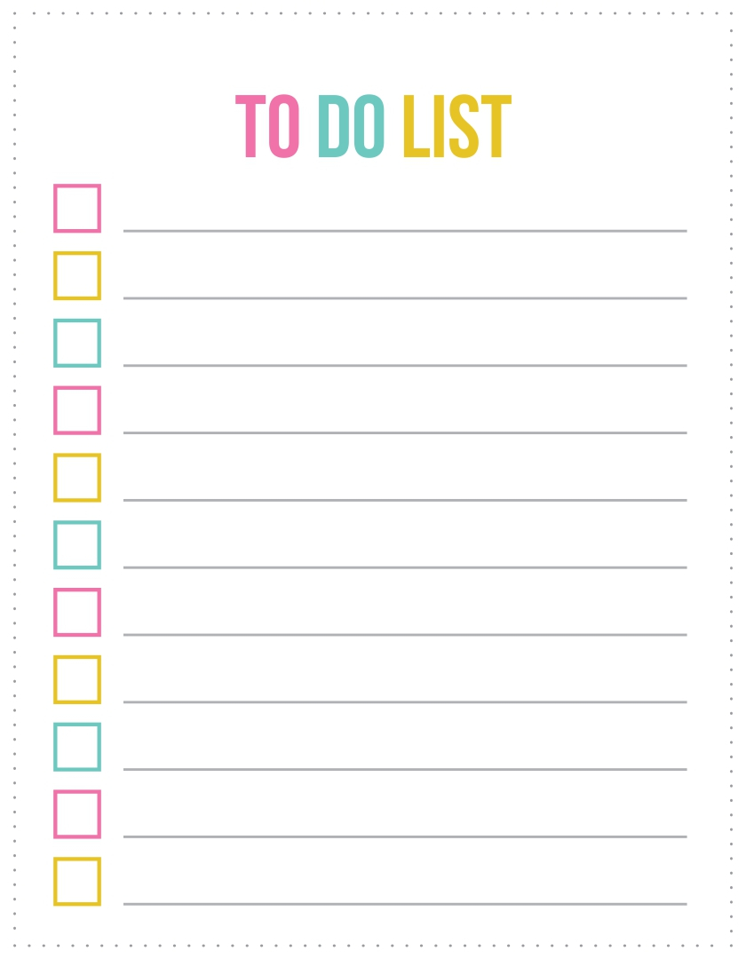 Free Printable Cute To Do List Template Printable Blog