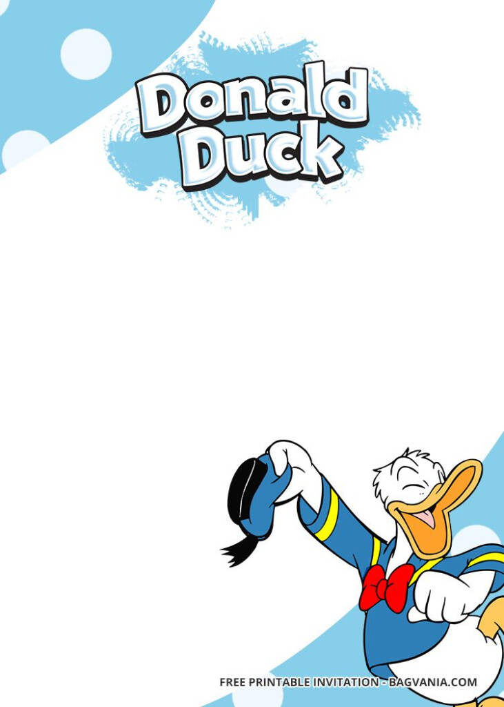 Free Printable Donald Duck Birthday Invitation Duck Birthday 