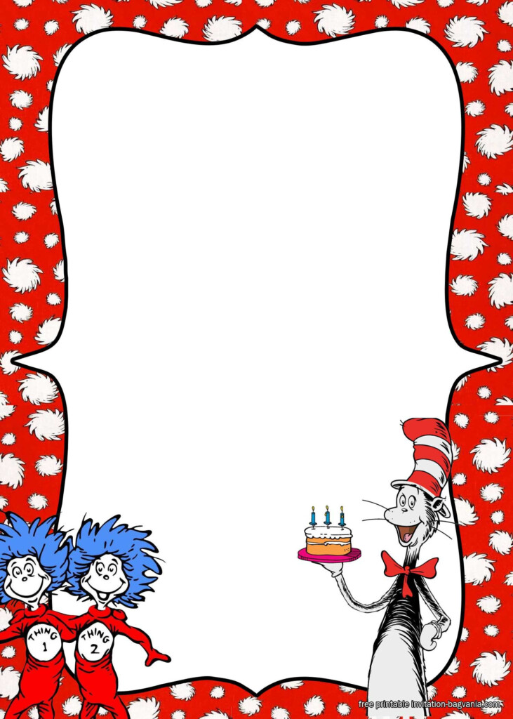 FREE Printable Dr Seuss Birthday Invitation Templates Dr Seuss 