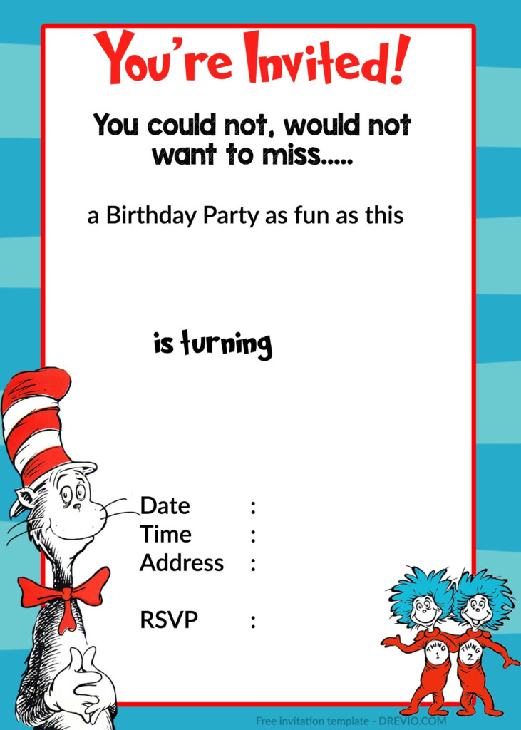 Free Printable Dr Seuss Birthday InvitationsFREE PRINTABLE Birthday 