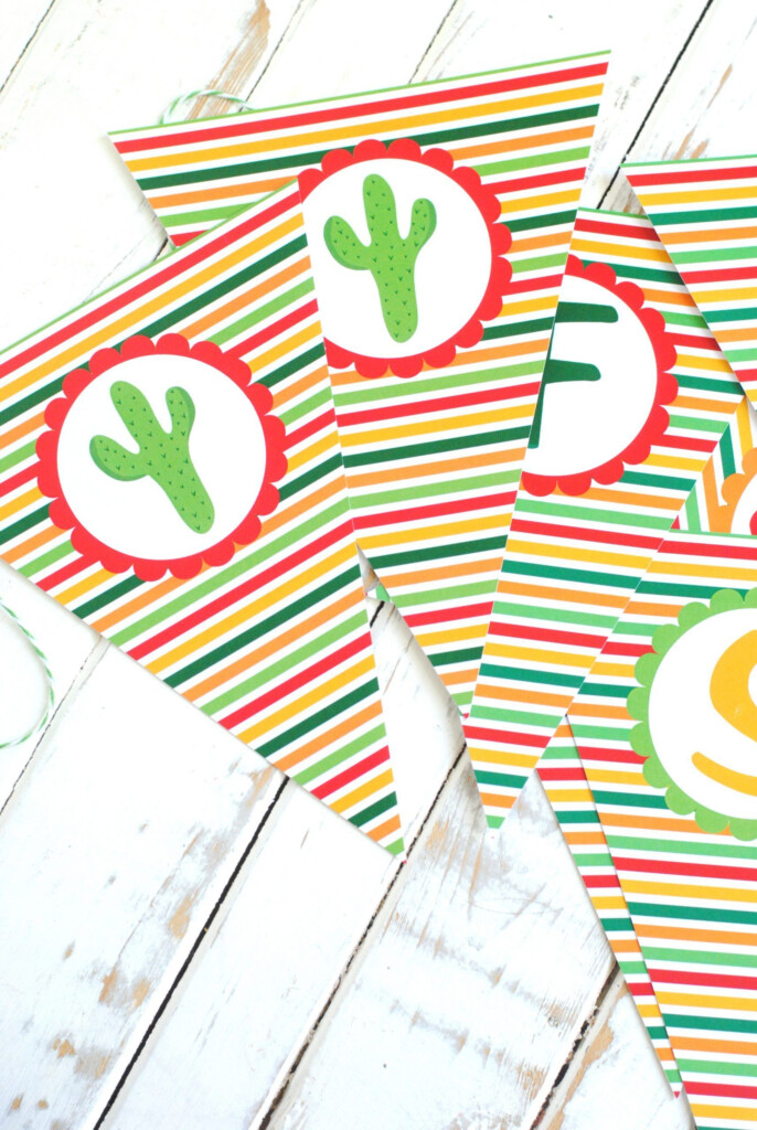 Free Printable Fiesta Bunting Baby Shower Mexicano Mexican Fiesta 