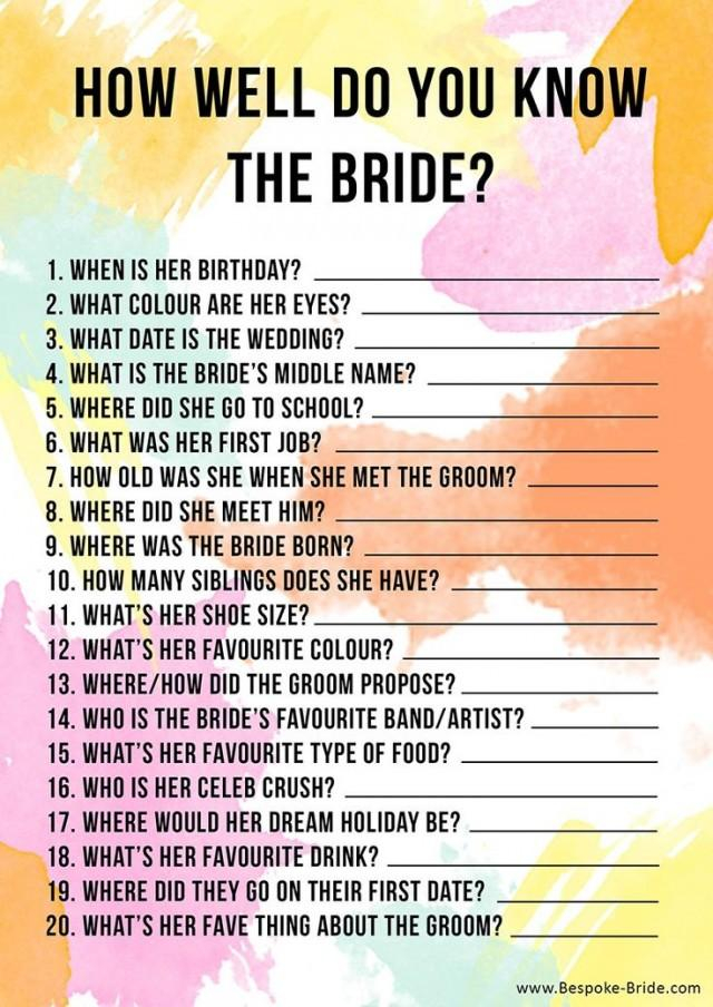 FREE PRINTABLE HOW WELL DO YOU KNOW THE BRIDE HEN PARTY BRIDAL