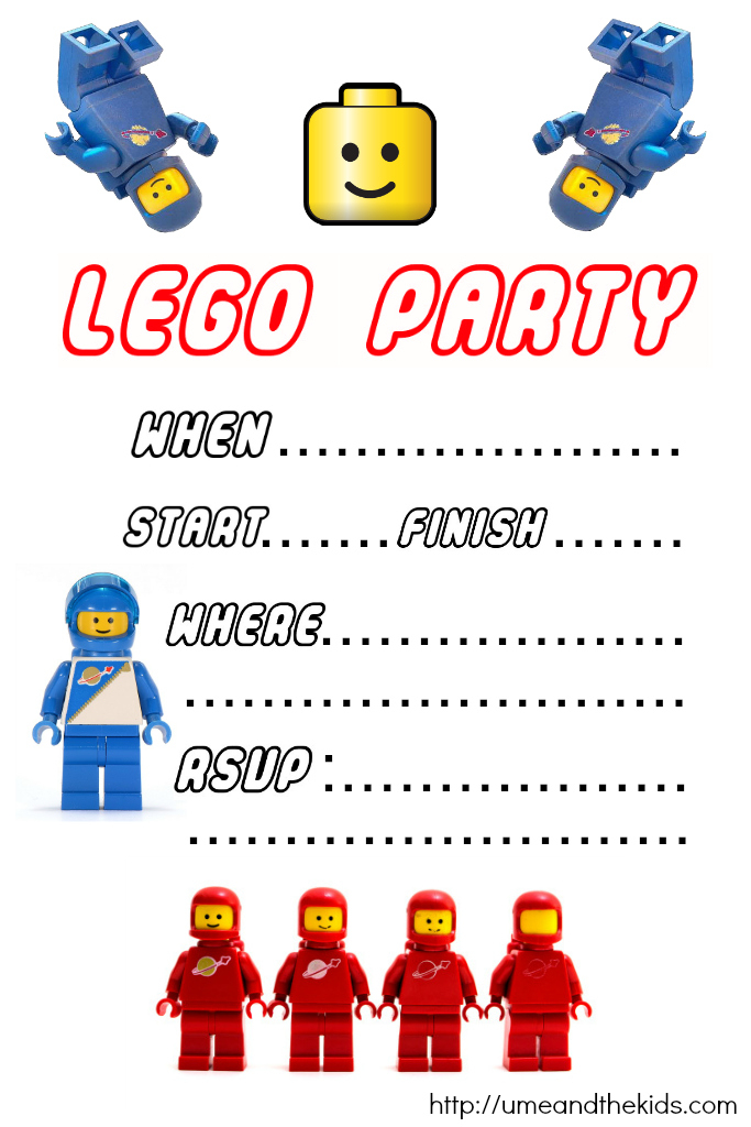 Free Printable LEGO Birthday Party Invitations U Me And The Kids