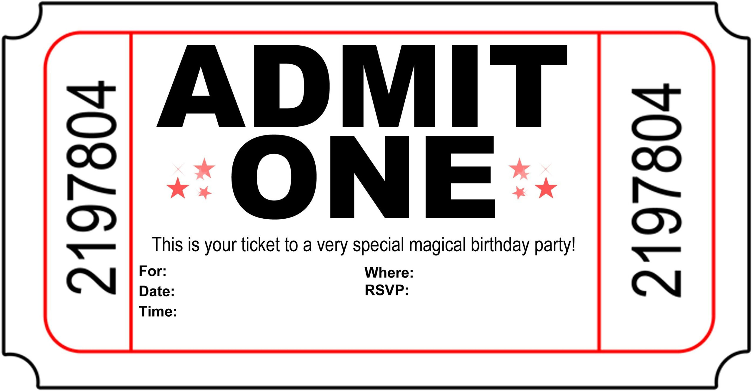 Free Printable Movie Themed Invitations