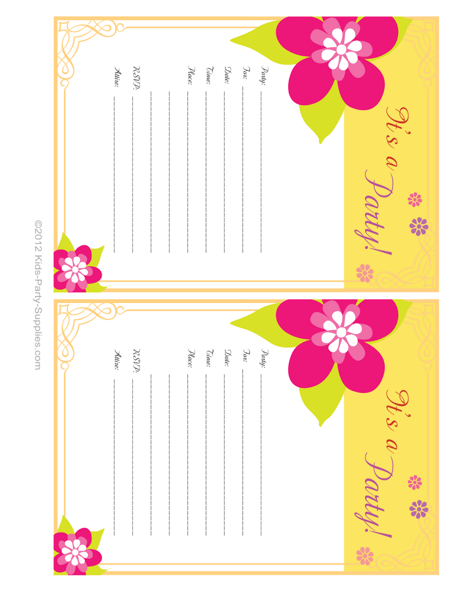 Free Printable Party Invitation Template FREE PRINTABLE TEMPLATES