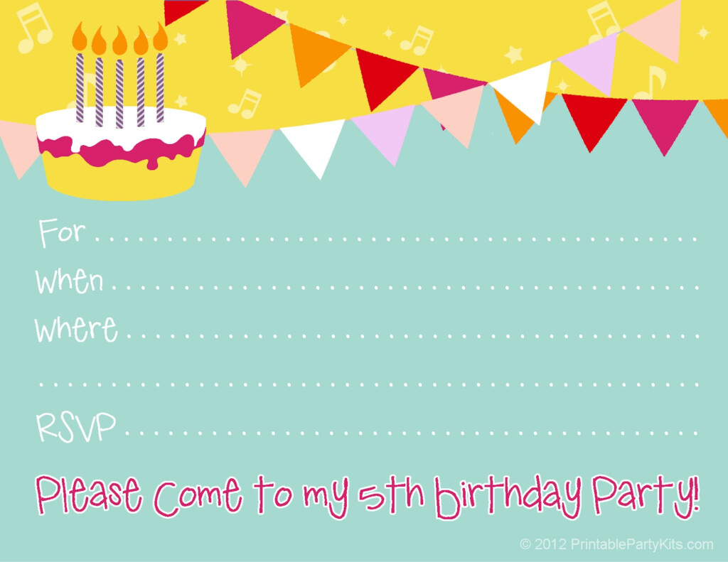 Free Printable Party Invitations Free Printable Invite For A 5th 