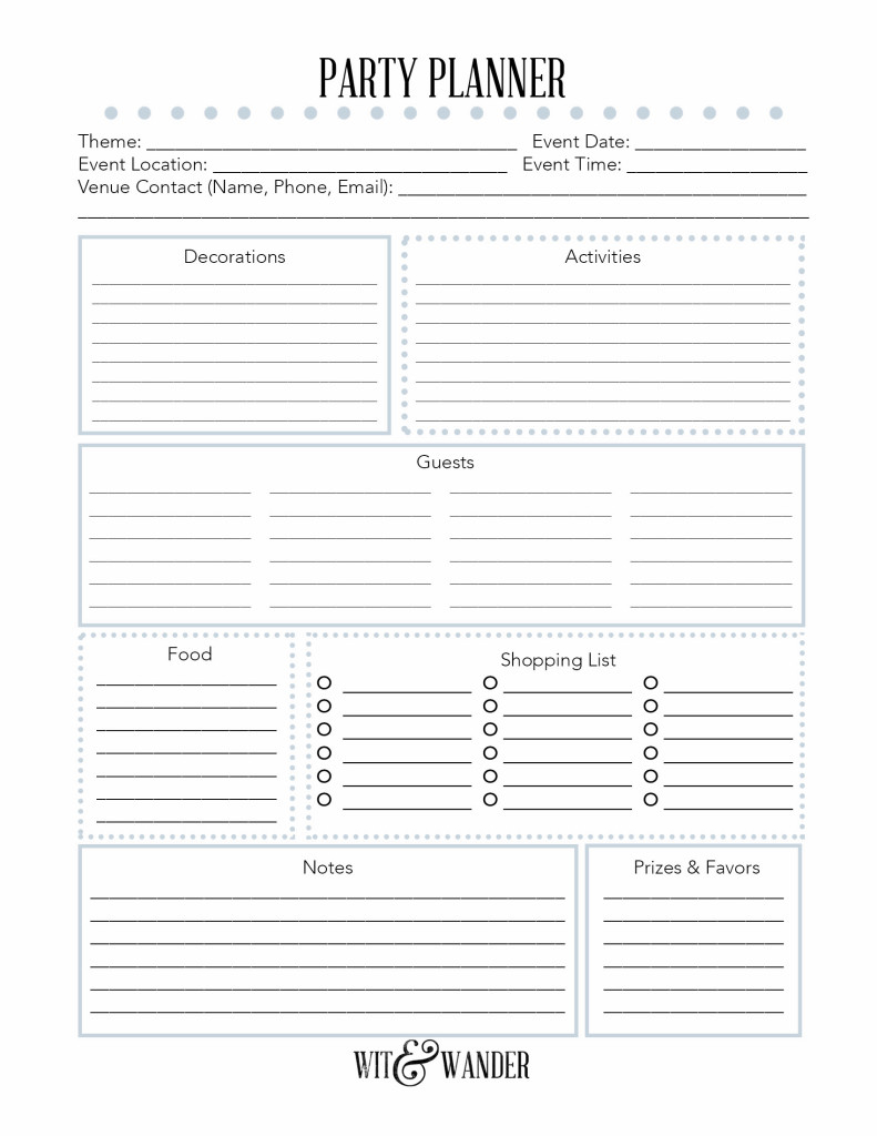  Free Printable Party Planner Our Handcrafted Life