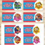 Free Printable Paw Patrol Goody Bag Tags Red BG Theme Paw Patrol