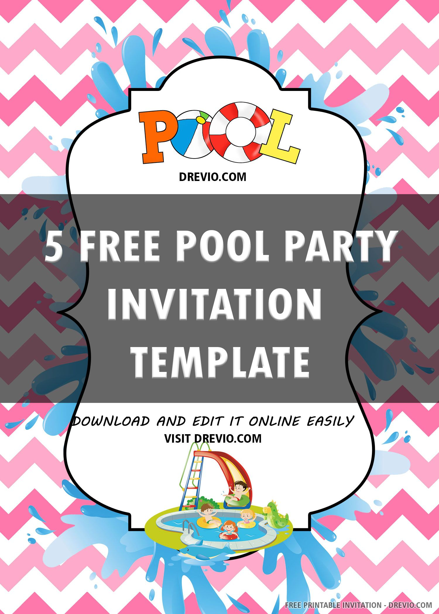 Free Printable Pool Party Invitation Templates Pool Party Invitation