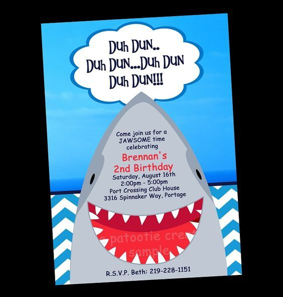 Free Printable Shark Party Invitations Shark Birthday Invitations 