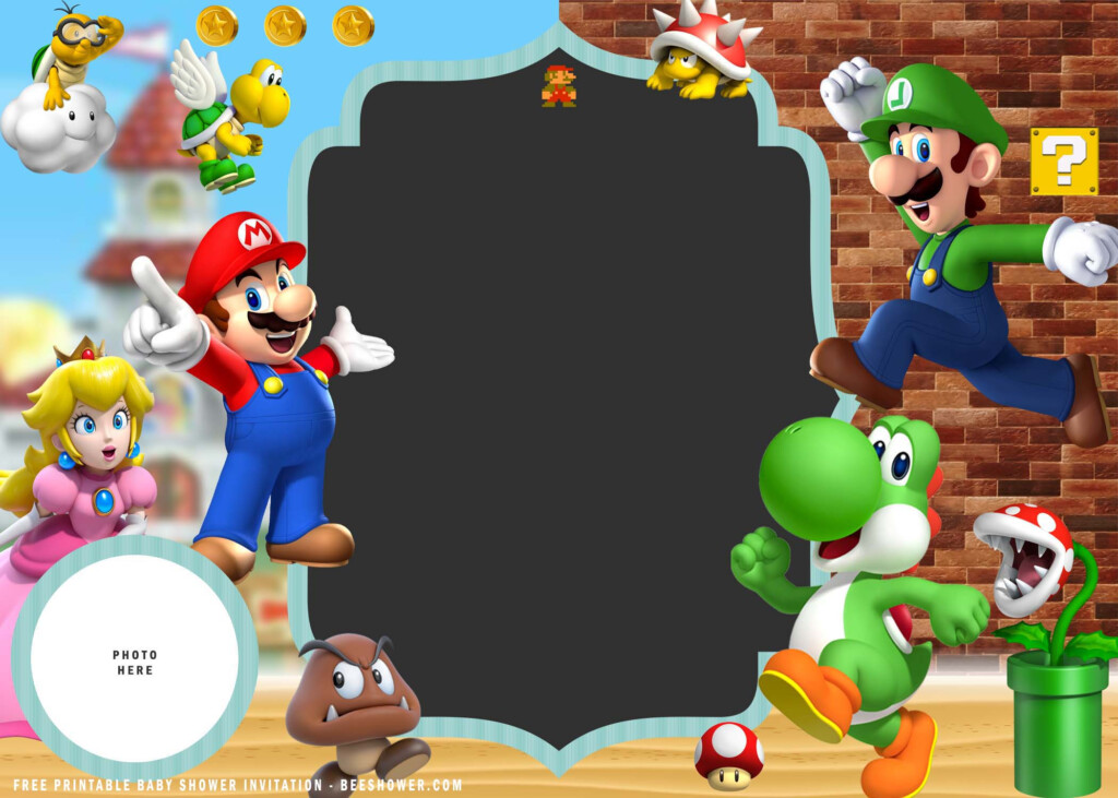  FREE Printable Super Mario Baby Shower Invitation Templates FREE 