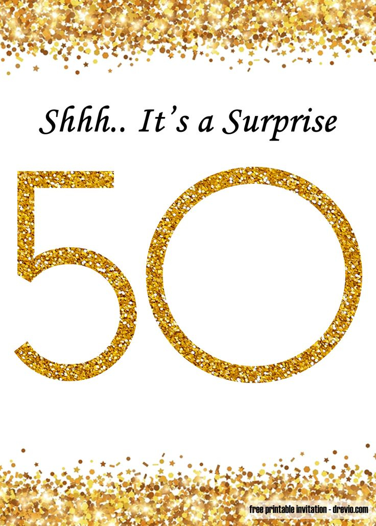 FREE Printable Surprise 50th Birthday Invitation Templates 50th 