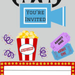 FREE PRINTABLES PRINTABLE MOVIE NIGHT INVITE Cumplea os Cine