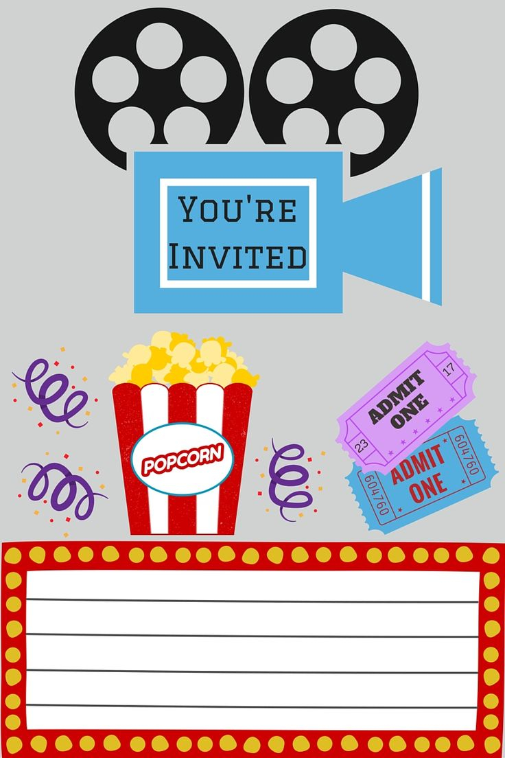 FREE PRINTABLES PRINTABLE MOVIE NIGHT INVITE Cumplea os Cine 