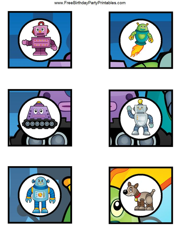 Free Robot Birthday Party Printables Cupcake Toppers Robot Birthday 