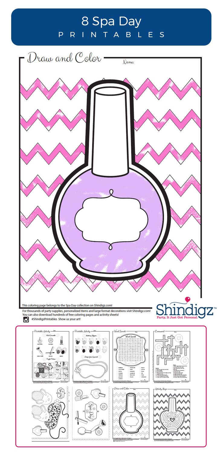 Free Spa Day Printables Coloring Pages Shindigz Spa Day Spa 