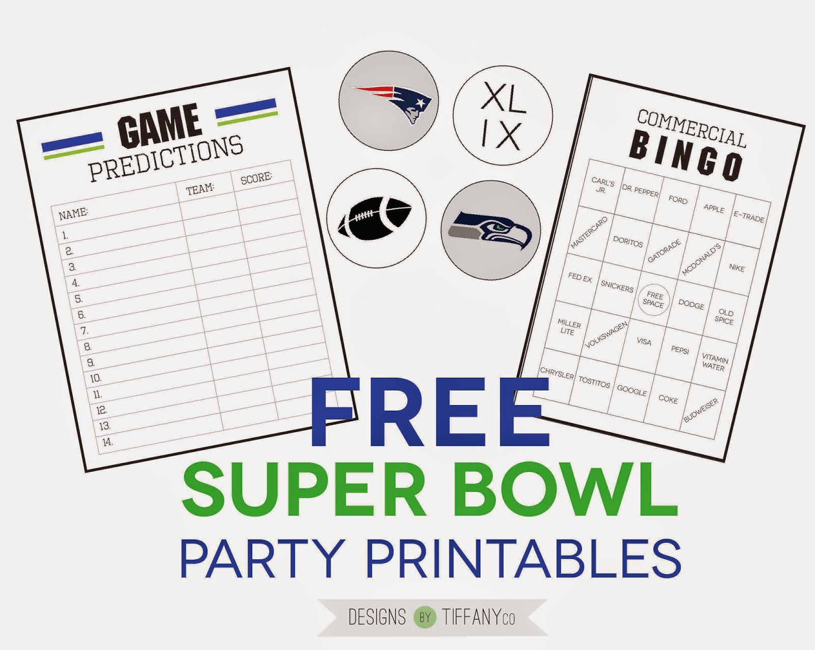 Freebies Super Bowl Party Printables Designs By TiffanyCo