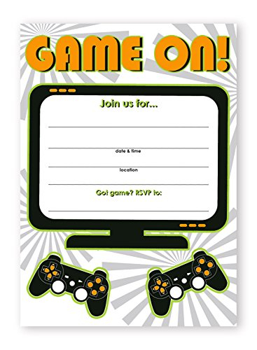 Gaming Party Invitations 10 Invitations 10 Envelopes By POP Parties