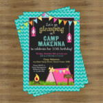 Glamping Party Invitation Camping Birthday Invitation For Girls