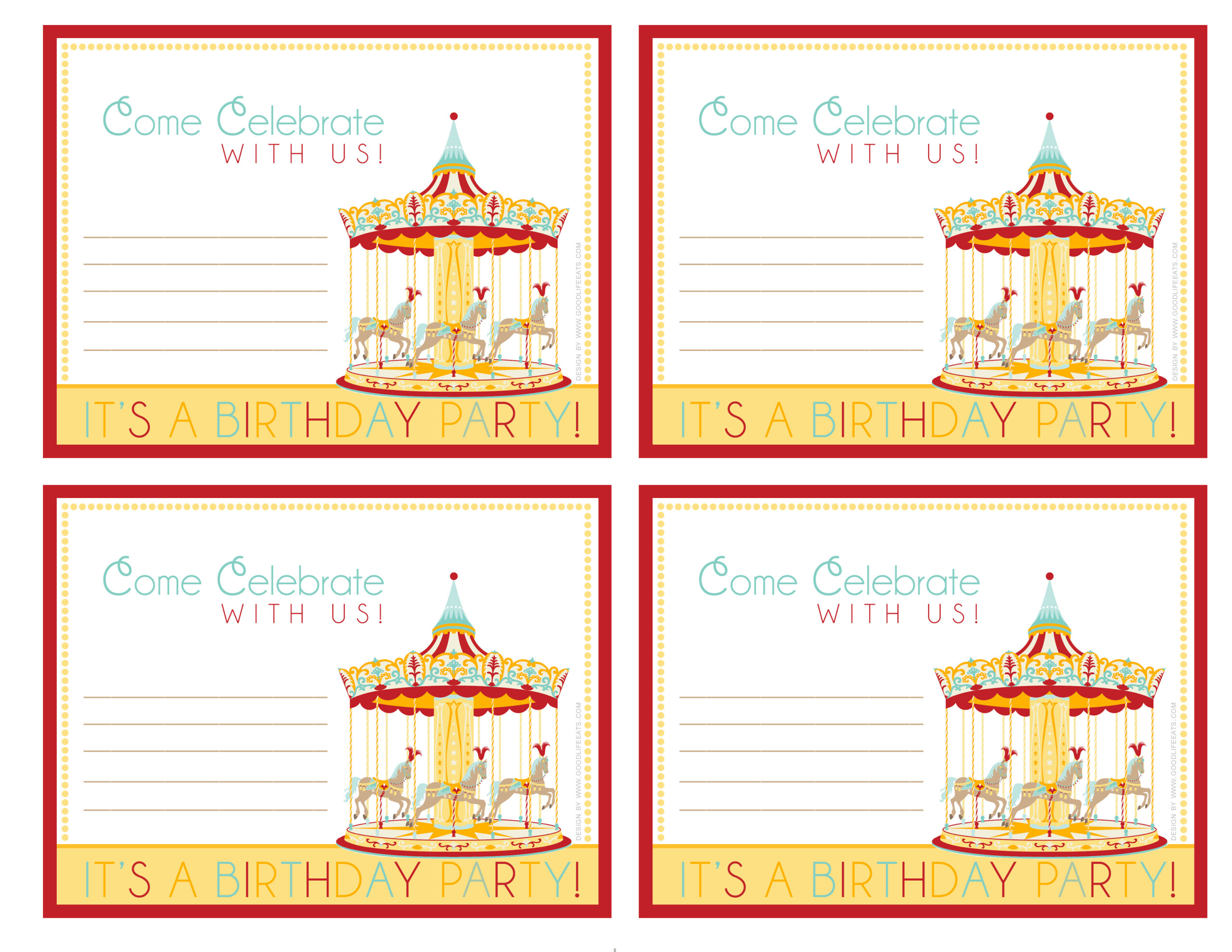 How To Host A Carnival Birthday Party Free Printable Invite Good