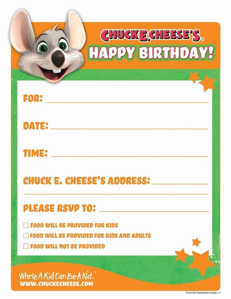 How To Make Chuck E Cheese Birthday Invitations With Chuck E Cheese 