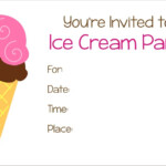 Ice Cream Party Free Printable Invitation Personalized Party Invites