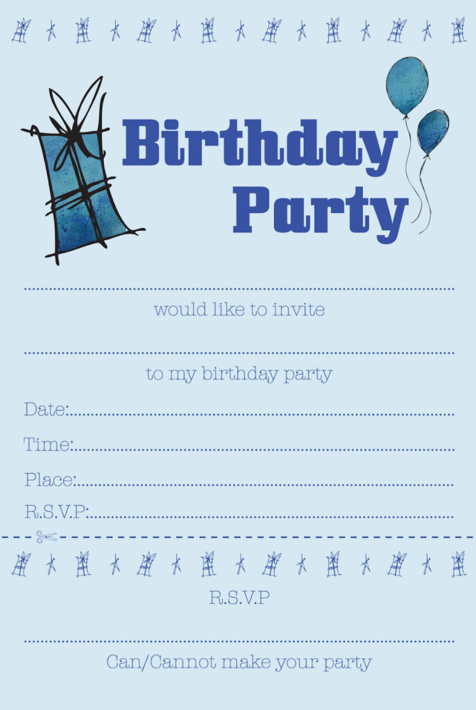 Invitations For A Birthday Party Free Printable Invitation Card